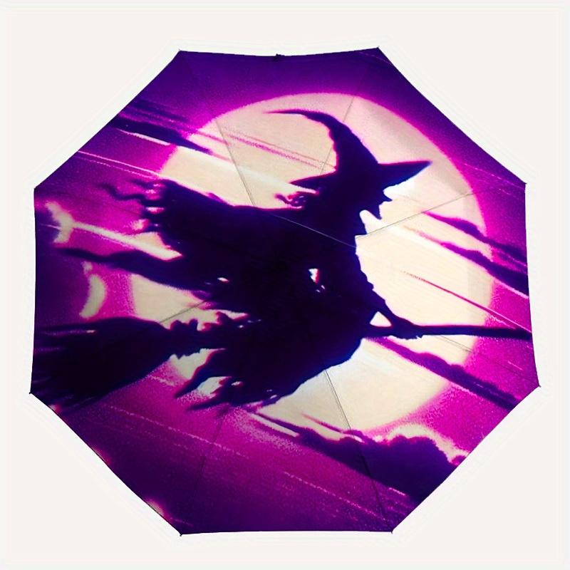 

1pc Witch Moon Auto Open/Close, Foldable Compact Leisure Umbrella with 8-Rib Shaft, Perfect Gift For Men And Women, Casual Style, Vibrant Mo