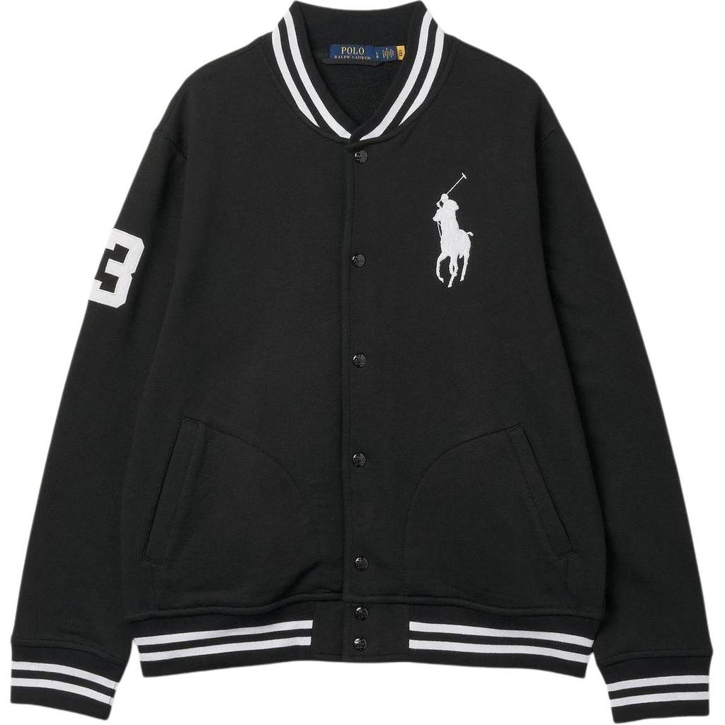 Polo Ralph Lauren Embroidered Baseball Collar Long Sleeve Jacket Men jackets Black MNPOKNI16824057-001