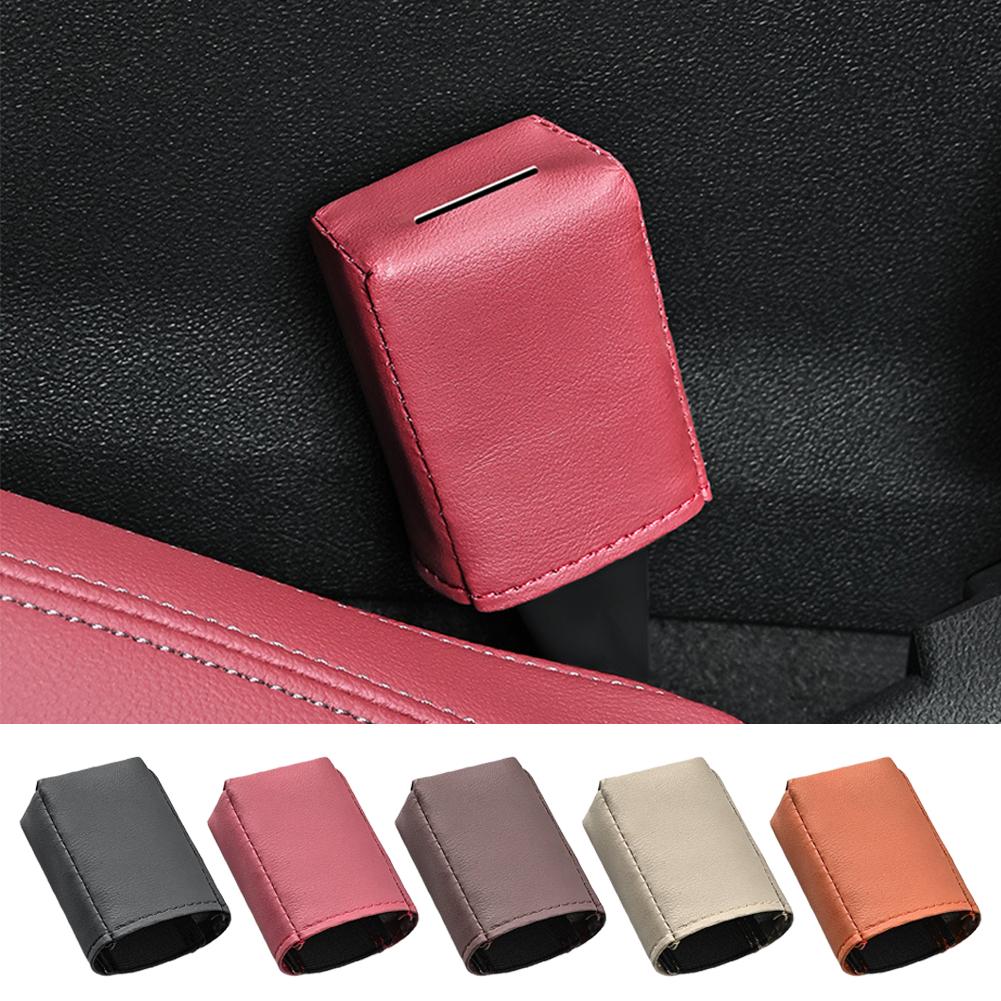 One Car Seat Belt Socket Protective Cover Decorative Leather Cover Protective Protective Leather Decorative Cover I5O3