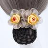 Flower Hairpin Women Spring Clip Headdress Hairgrips Cover Net Vintage Korean Bun Snood  Female