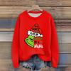Women's Christmas Print Cardigan Long Sleeve Round Neck Knit Top