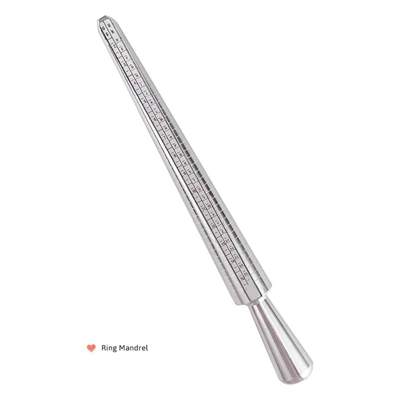 A44Z-3PCS Ring Sizer Measuring Tool Set, Ring Gauges With Finger Sizer Mandrel Ring Sizer For Jewelry Sizing Measuring
