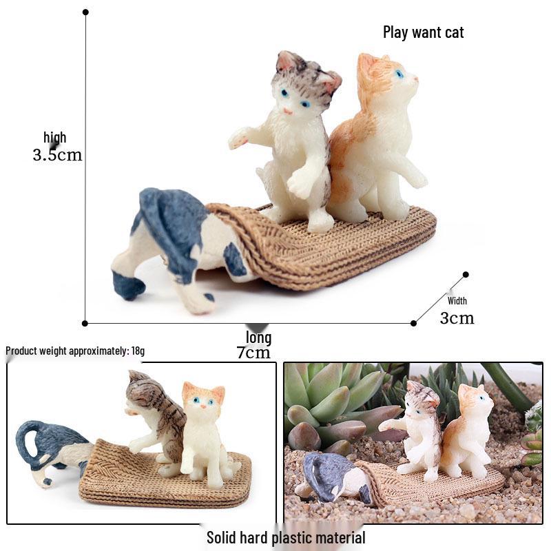 Solid Orange Persian, Ragdoll, Somali, and Blue Short-haired Cat Simulation Models
