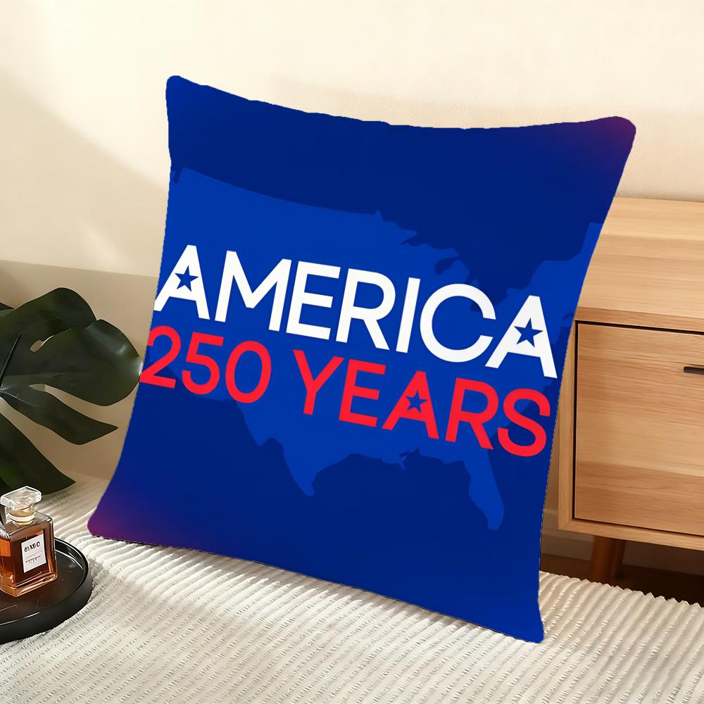 250Th Anniversary Of The Usa Cushion Cover Soft Short Plush Pillow Cover Smooth Cozy Texture Aesthetic Cushion Case Home Decor