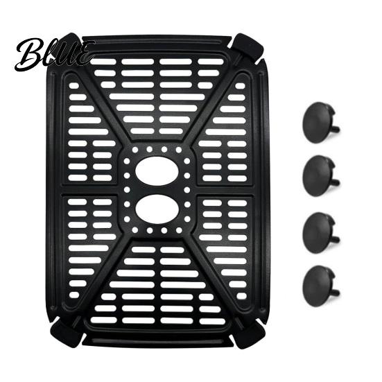 Ventilated Crisper Tray for Even Heating Air Fryer Grill Rack Replacement Holstein Housewares Dual Basket 4.4QT Carbon Nonstick Steel Non-Stick Plate