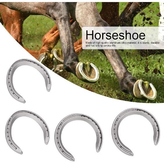 Aluminum Alloy Horseshoes 4pcs Horse Riding Tool Kit for Indoor Outdoor Use Sturdy Long Lasting Non Slip and Wear Resistant Design for Horse Hoof