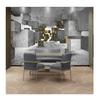 3d Wallpaper Living Room Bedroom Mural Solid Gray Rectangle Minimalist Gold 3d Wall Paper