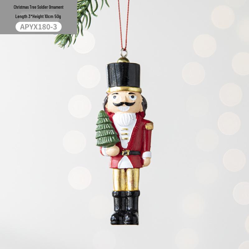 Ciondolo Soldatino Schiaccianoci in Resina da 10 cm per Decorazioni dell'Albero di Natale