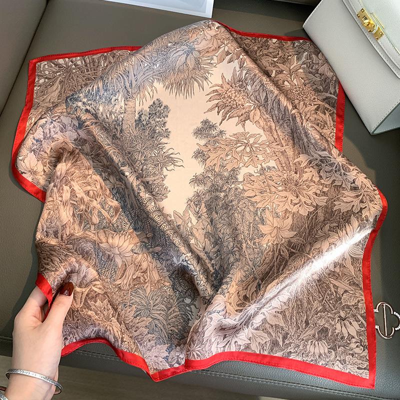 100% Real Silk Scarf Women Square Neck Tie Luxury Shawls Wraps for Ladies Foulard Scarves Pashmina Female Hijab Bandana Bufanda