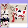 Maschera Volpe Mezzo Viso Anime Giapponese Kit Dipinto a Mano Kitsune Cosplay Accessorio Costume di Halloween