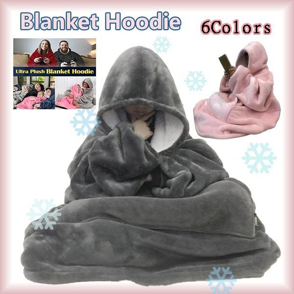 Newest Style Plush Blanket Hoodie Soft and Warm Blanket Hooded Robe Spa