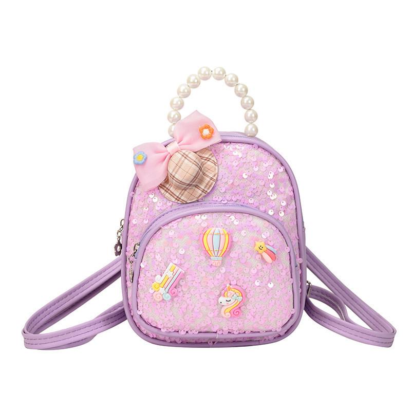 Childrens Cartoon Backpack With Pearl Handle And Butterfly Design For School Use