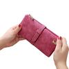 Solid Drawstring Nubuck Leather Zipper Long Women Wallet Phone Bag  Wallets Designer Purse Card Holder Clutch