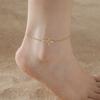 Teamer Jesus Cross Ankle Bracelet Stainless Steel Beads Chain Ankle Bracelet Women Girls Fashion Foot Jewelry Beach Party Gifts