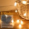 1pc Globe String Lights Outdoor,6M 40 LED Fairy String Lights Wall Decor, USB Powered 8 Modes Christmas Fairy Lights with Remote