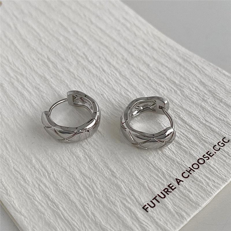 Plated U Shape Brushed Frosted Hoop Earrings For Women Thick Minimalist Korea Earring Fashion Jewelry