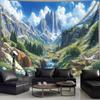 Magnificent Tapestry1Pc Magnificent Mountains Forest Creek Aesthetic Polyester Print Tapestry | Birthday Gift, Room Decoratio
