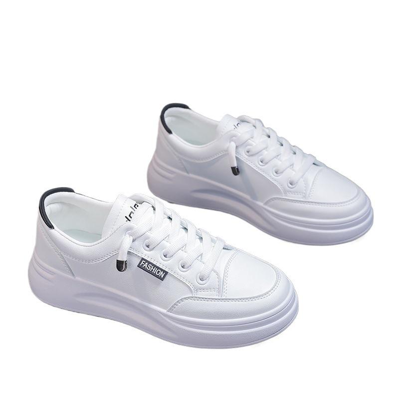 2025 Spring Women's White Korean Style Platform Sneakers – Versatile Height-Increasing Casual Shoes