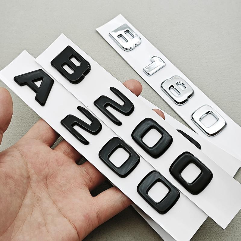 3D ABS A180 A200 B180 B200 Logo Emblem Letters Sticker Car Trunk Badge For Mercedes Benz Auto Accessories