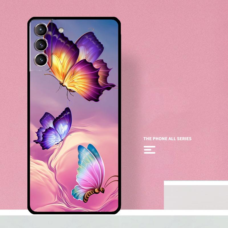 Luxury Butterfly Phone Case For Samsung Galaxy S25 S26 Ultra S20 S21 S22 S23 S24 Plus S10 S25 FE Cover Coque