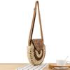 Bolsa feminina boho tecido verão praia sacola de palha redonda bolsa de ombro de vime