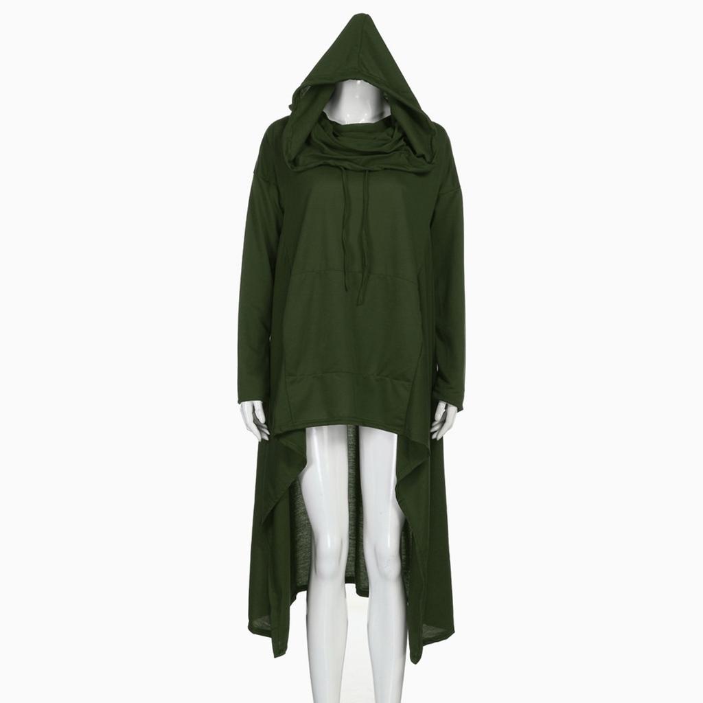 Women Plus Size Long Sleeve Hood Tops Sweatshirt Sweater Irregular Blouse