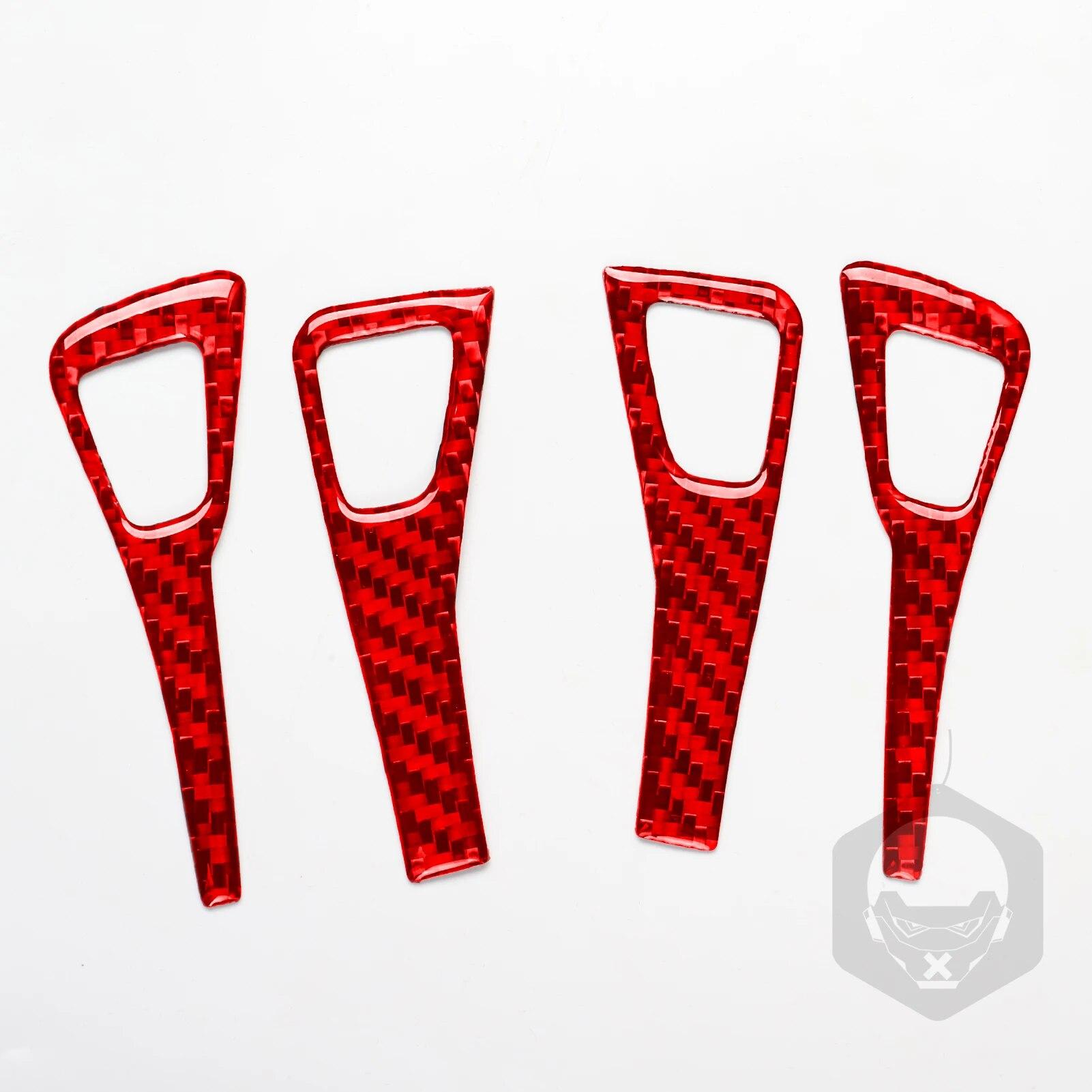 

Для Tesla Model Y + Model 3 17-22 кованый дверной переключатель из углеродного волокна, панель управления, накладка, аксессуары для салона автомобиля, наклейка красный