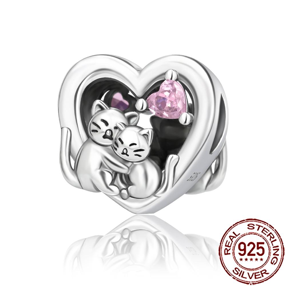 New Charms Copper Cat Dog Flamingo Chameleon Axolotl Animal Beads Fit Bracelet Necklace Women Diy Jewelry