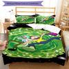 3pcs Rick and Morty Bedding Set Duvet Cover Closure Includes 1 Duvet Cover & 2 Pillowcases, Soft and Comfortable for All Seasons.