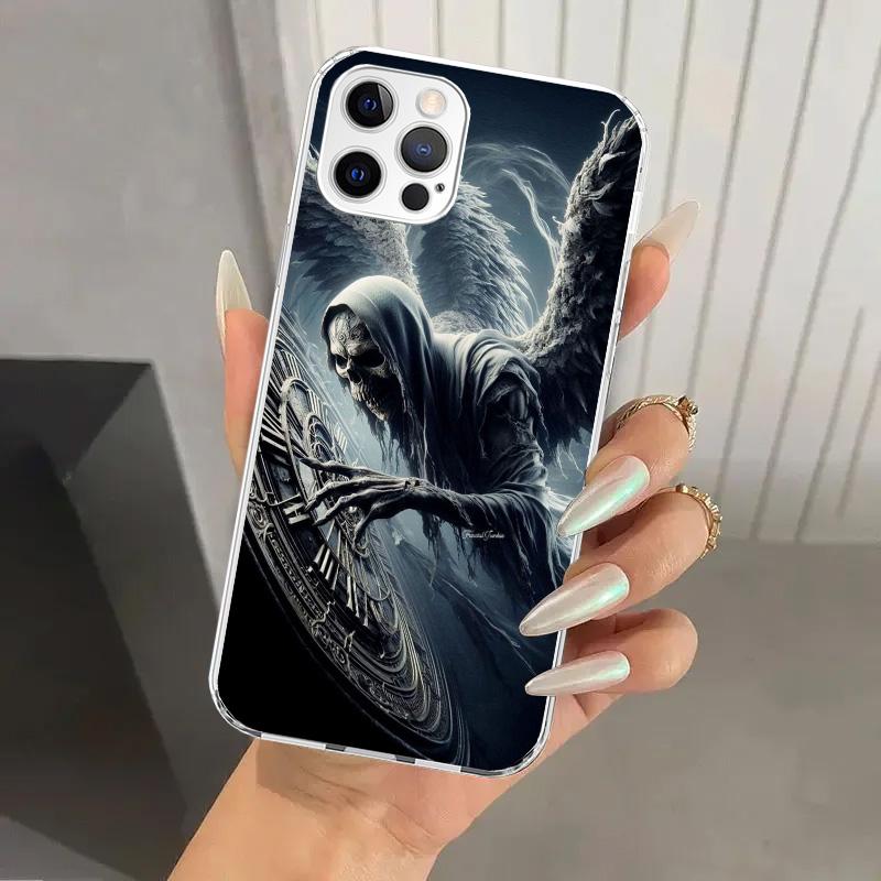 Death Grim Reaper Skull Scythe Phone Case for Iphone 17 Air 16 15 Plus 14 13 Mini 12 11 Pro Max 16E 7 8 SE 2020 Soft Funda Print