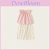 Girl Summer Cotton Floral Twopiece Set With Short Sleeve Top And Wideleg Pants