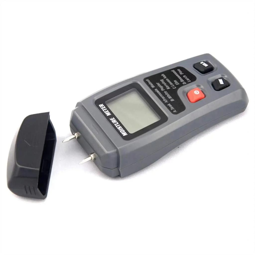 Portable Digital Wood Moisture Meter 0-99.9% Two-Pin Timber Damp Tester with Large LCD Display for Home Inspection