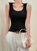 Women's Pure Cotton Camisole Tank Top with Integrated Bra Pads – Anti-Side-Boob Design, Perfect for Spring, Summer, and Autumn.