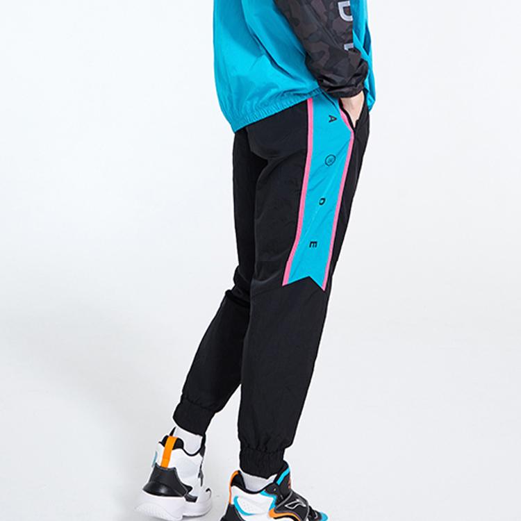 Li-Ning Wade Series Woven Cuffed Casual Fitness Training Knitted Pants Men bottoms Standard-Black AKXQ121-1