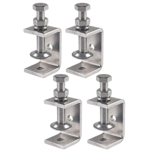 

store88 C-Clamps, Stainless Steel, for DIY, Machining, and Assembly, Small, L-Shaped, Set of 4 (45mm Opening)