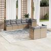 VidaXL Garden Lounge Set with Cushions 8 Pcs Beige Braided Resin 3217909