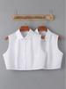 Women's Sleeveless White Shirt with Hooded Sweater Vest and Removable Fake Collar