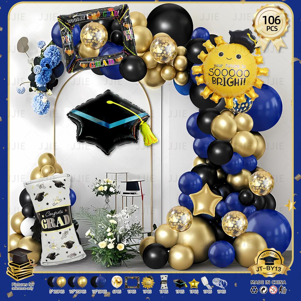 Graduation Party Decoration Balloon Graduation Season Decoration Doctor Hat Cartoon Aluminum Film Balloon Graduation Celebration Set