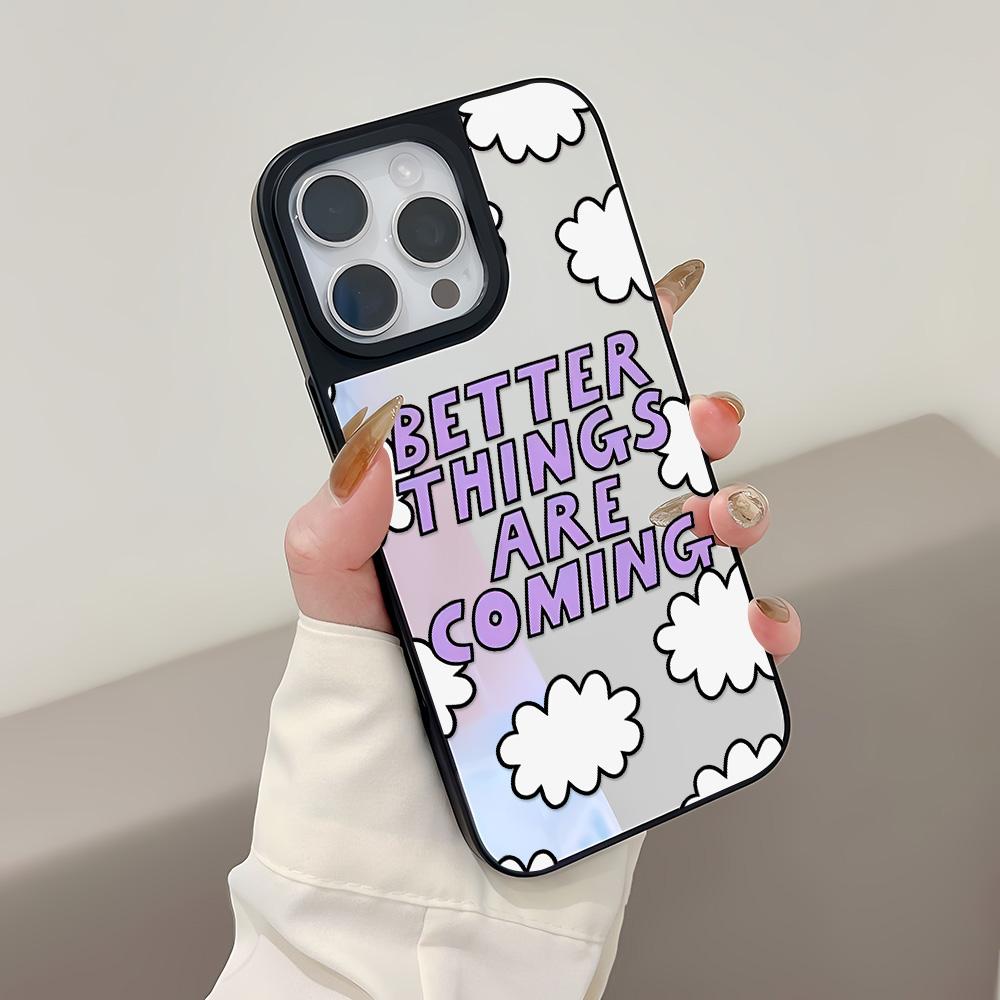 Mirror Phone Case for iPhone 15 11 13 14 for 15 16 Pro Max 12 13 16 Pro Cloud Flower and Animal Cute Style Phone Case