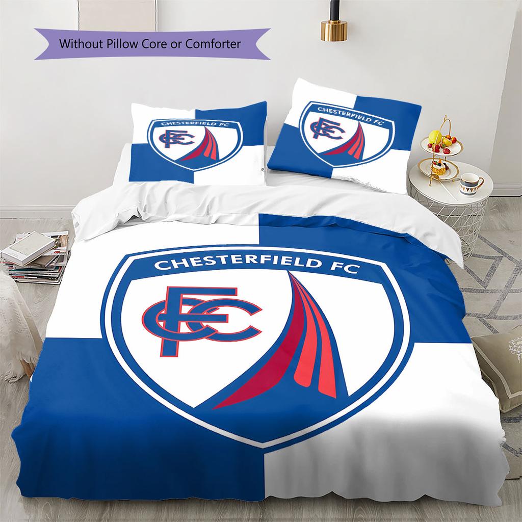 Pościel z wzorem Chesterfield F.C., Zestaw kołdry Poszewka na kołdrę Poszewka na poduszkę Domowy Prezent Urodzinowy(1 * poszwa na kołdrę + 2 * poszewki na poduszki, bez rdzenia)