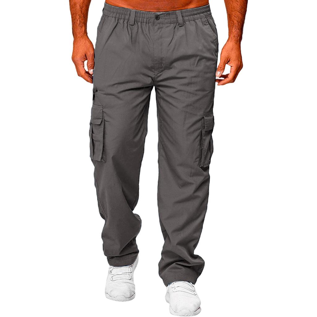 Men's Cargo Pants Outdoor Casual Loose Fit Straight Leg Multi-Pocket Work Pants