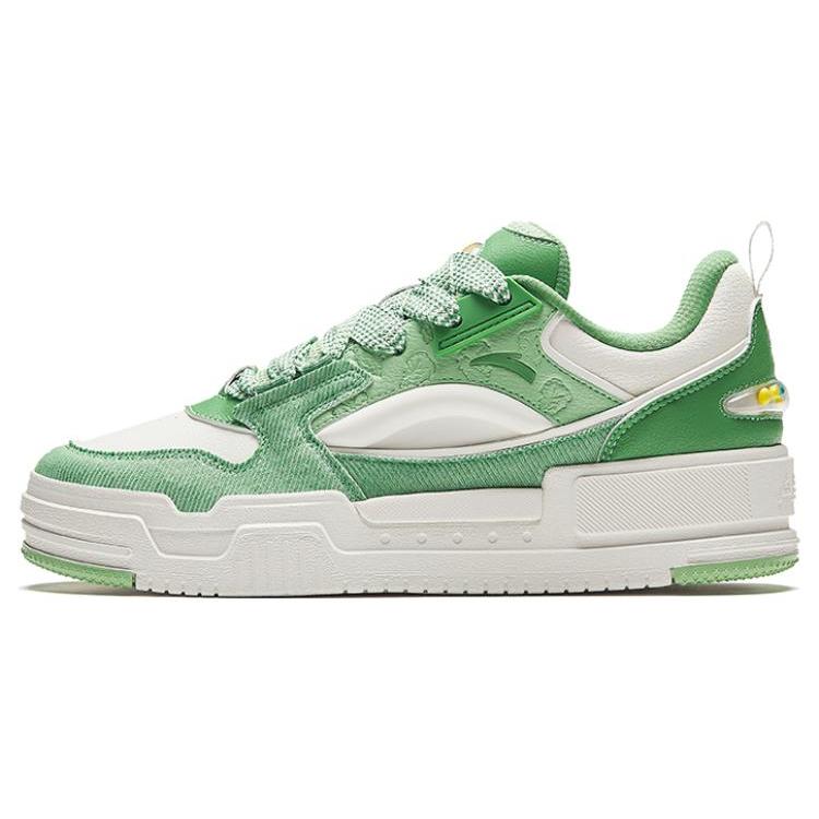 

Anta Micro Sugar Puffy Shoes Anti Slip Wear Resistant Low Top Skateboard Shoes Men s White Green 912348001-5 43