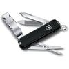 Victorinox Nail Clipper 580 Black Stainless Steel Curved Blade with Nail File and Cleaning Tool Emergency Kit