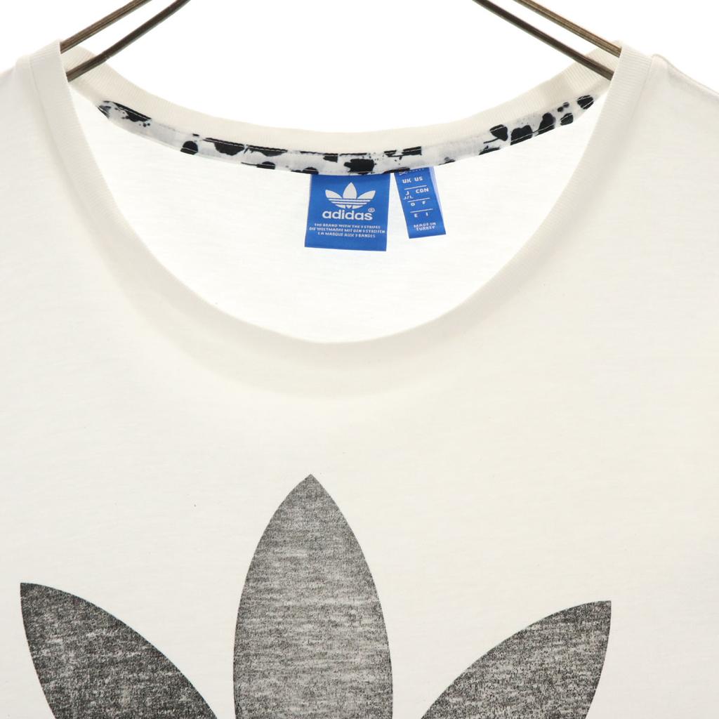 Adidas Originals Trefoil Logo Short Sleeve T-shirt L White Women Used