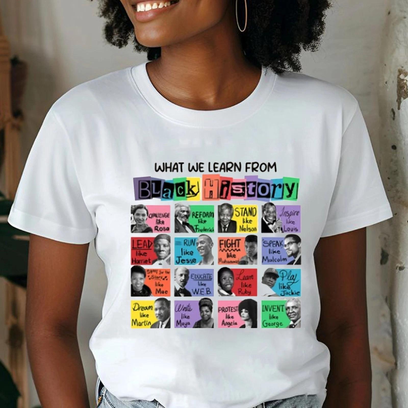 We Learn From Black History Tshirt, Retro Black Leaders Tee, Black History Month 4XL