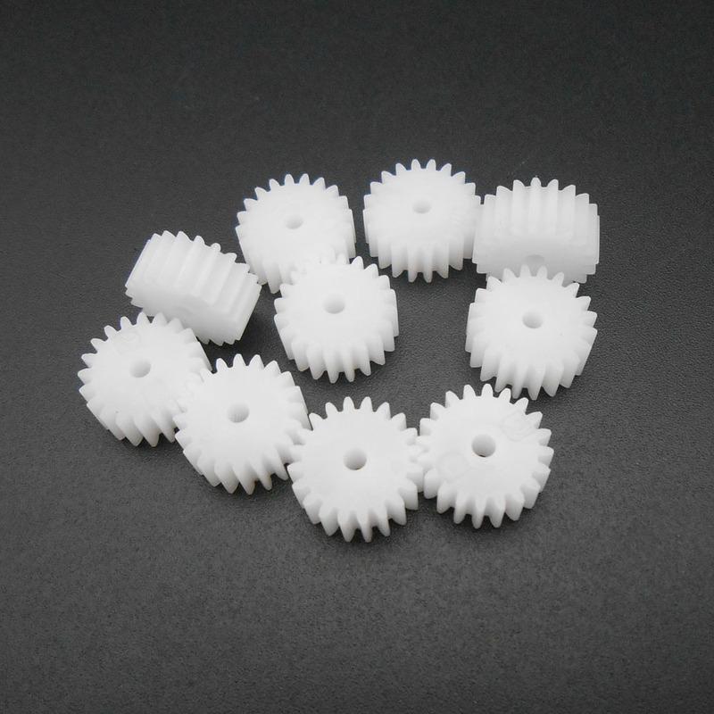 10Pcs/Lot 0.5M 0.5 Modulus 20 Teeth Plastic Spur Cylinder Gear Pinion Bore Hole Aperture 2MM 1.95MM 2A 20T 5X11MM Reduction Gear