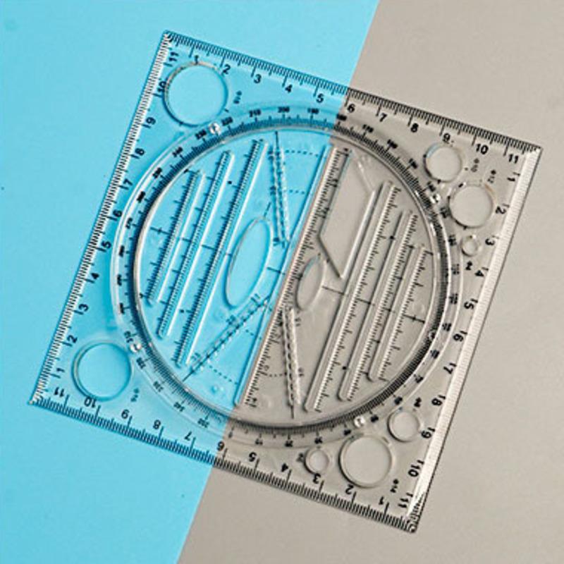 1 bucată Papetarie rotundă multifuncțională Desen activ rotativ raportor riglă Cerc