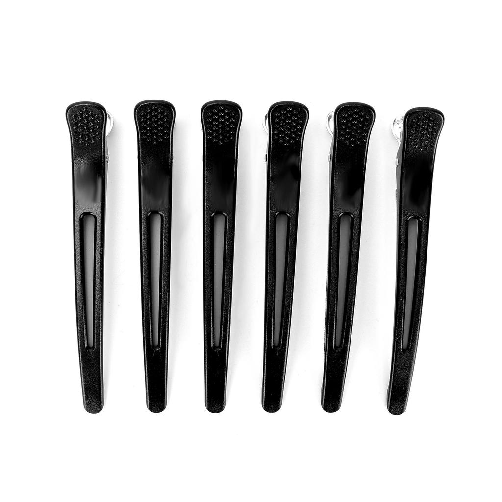 6Pcs Professional Hair Clips NonSlip Dividing  bill Hair Clips for Hair Cutting Styling(White )