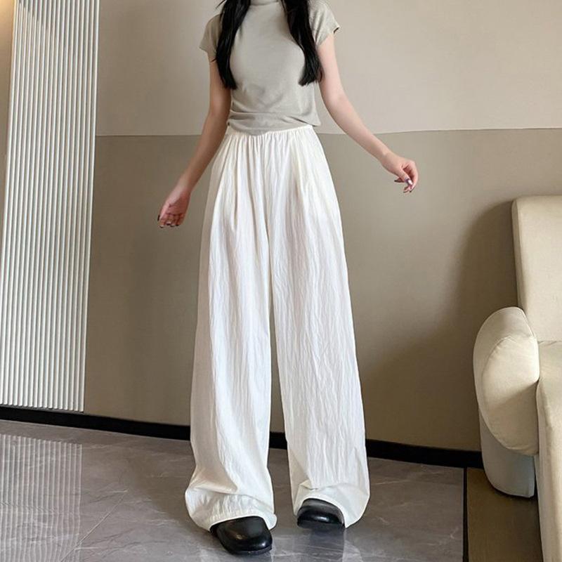 

Lazy wind drape Yamamoto pants summer women s thin casual pants thin versatile wide-leg pants trousers XL белый
