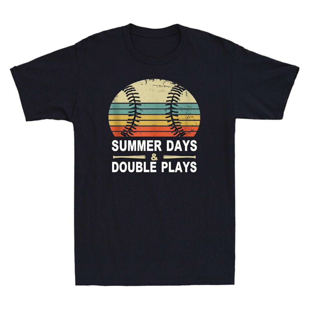Softball Summer Days and Double Plays Vintage Men s Short Sleeve T-Shirt Black XXXXL
